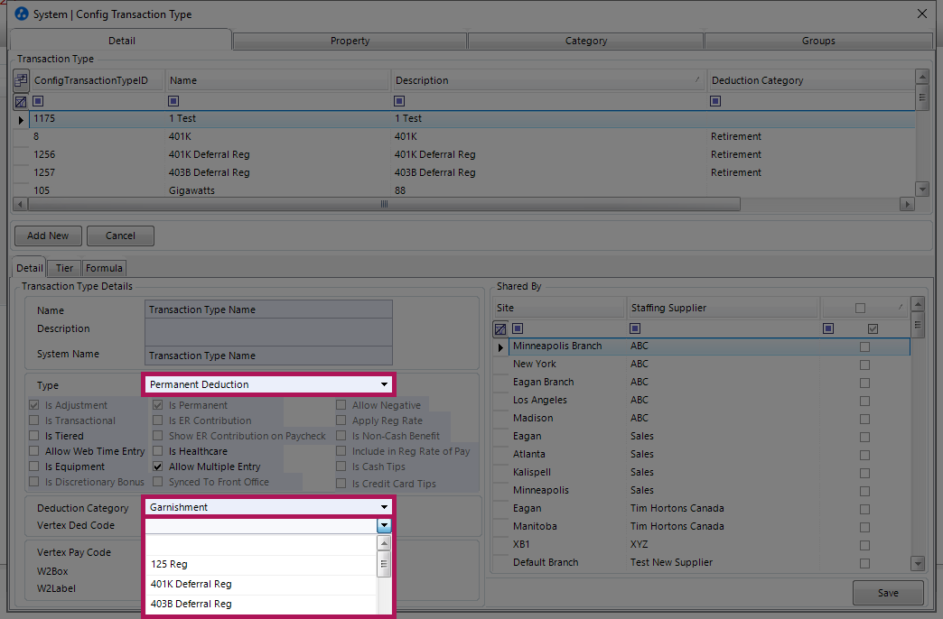 Vertex Ded Code options
