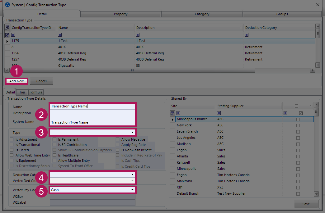 Add New transaction type details tab