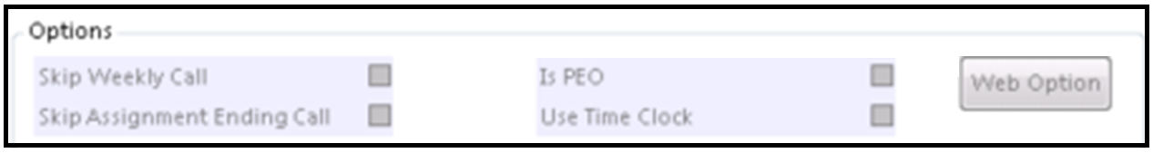 Options section
